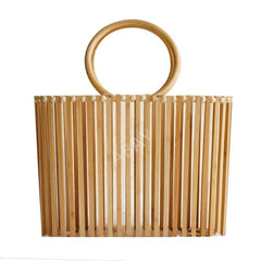 new Women's bamboo handbag Bohemia holiday beach bag Women's hollow woven rattan bag