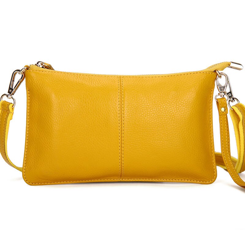 Women Genuine Leather Day Clutches Candy Color Bags Women's Fashion Crossbody Bags Small Clutch Bags