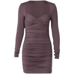 Women's Slim-Fit V-Neck Long-Sleeve Dress