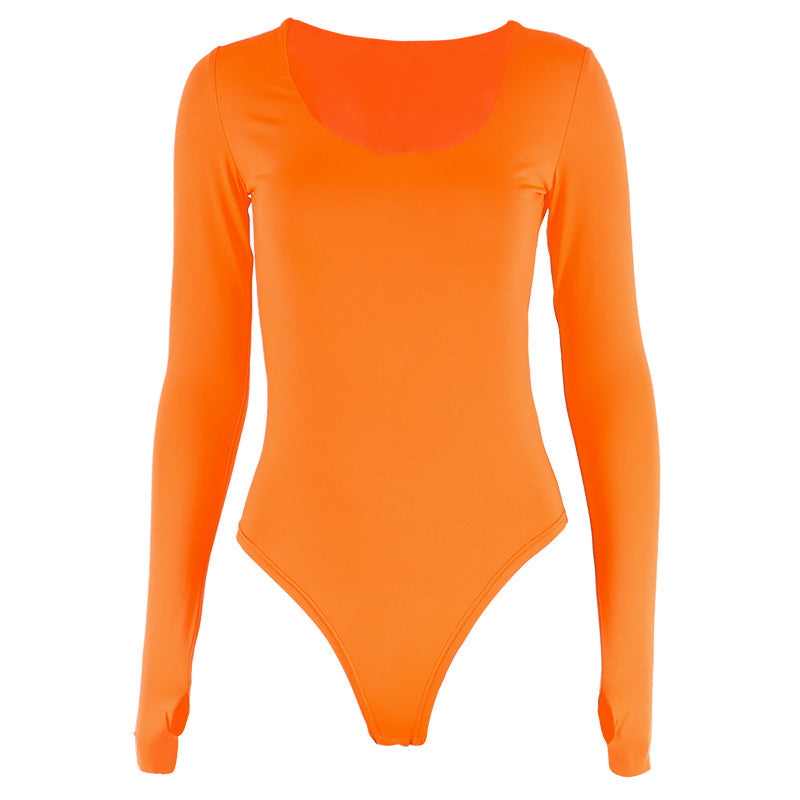 Solid Color Women's Chic Long-Sleeved Bottom T-shirt