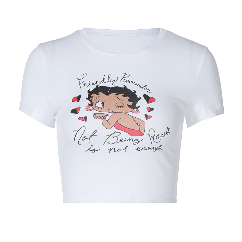 Trend Cartoon anime Printed Slim Short-Sleeved T-shirt