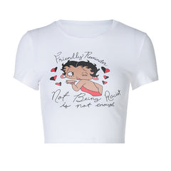 Trend Cartoon anime Printed Slim Short-Sleeved T-shirt