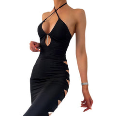 High Stretch Hollow-Out Bodycon Dress with Straps