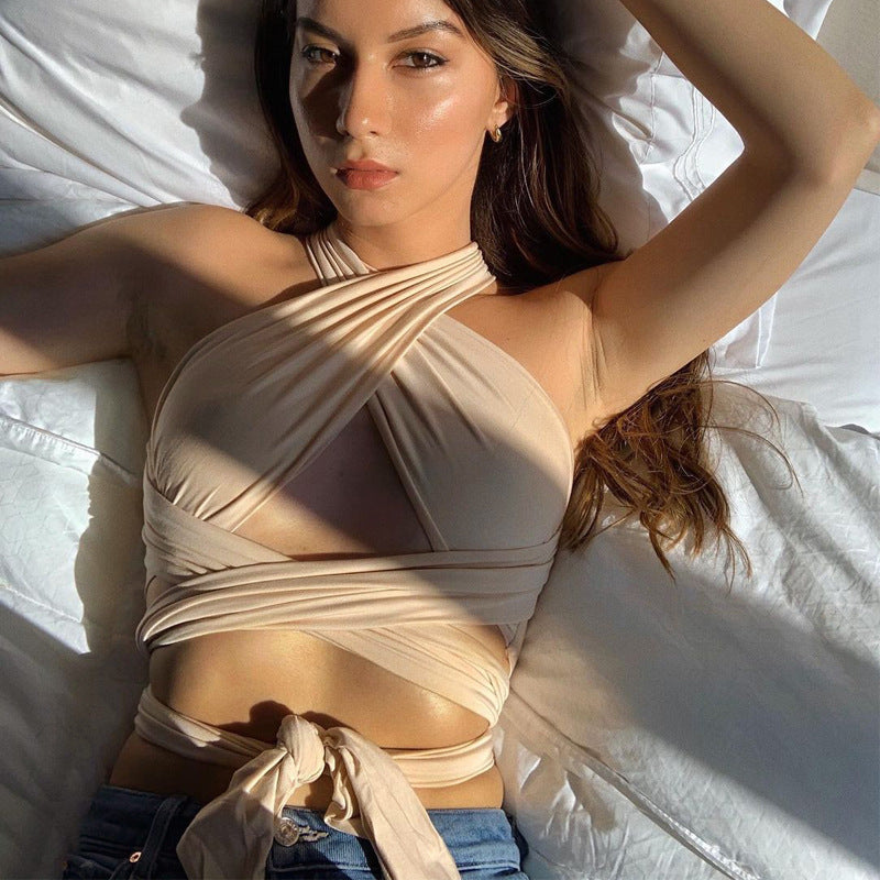 Hot Girl Slim-Fit Halter Backless Vest