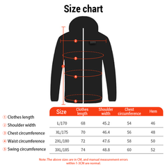 Battery-Powered Heated Cotton Jacket, 21-Zone Control Winter Coat