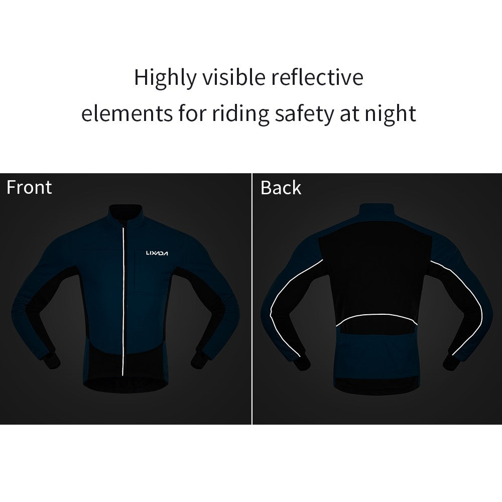 Winter Thermal Polar Fleece Men's Windproof Cycling JacketMTB Bike Bicycle Riding Running Clothing Sportswear Jacket Coat