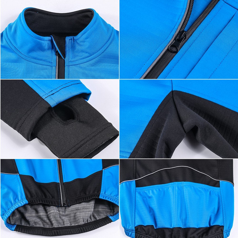 Winter Thermal Polar Fleece Men's Windproof Cycling JacketMTB Bike Bicycle Riding Running Clothing Sportswear Jacket Coat