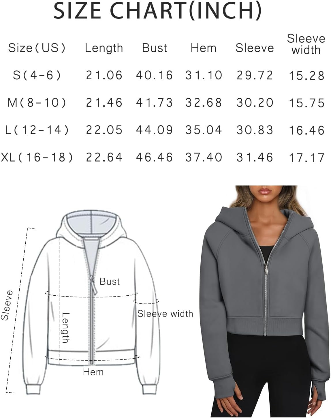 Women’s Full Zip Fleece Hoodie – Cozy Winter Jacket with Drop Shoulder Collar, Soft & Breathable Sweatshirt for Fall & Winter
