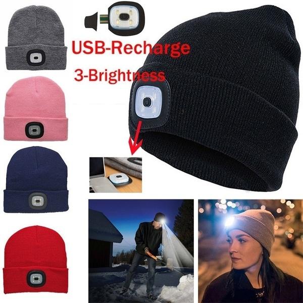 LED Beanie Hat for Night Jogging and Walking