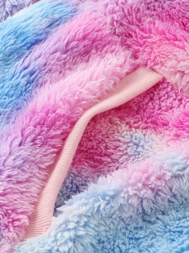 Women's Tie Dye Hooded Jumpsuit with Pockets & Zipper - Sleepwear