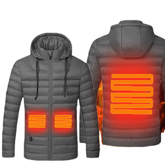 Waterproof Electric USB Heatiing Warm Hooded Jacket Winter Heated Coats