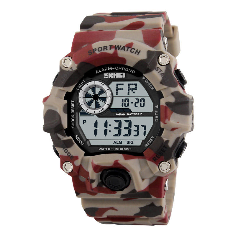 Digital Watch Fashion Multi-funcional Sports Chronograph 50M Waterproof Men Wrist Watch