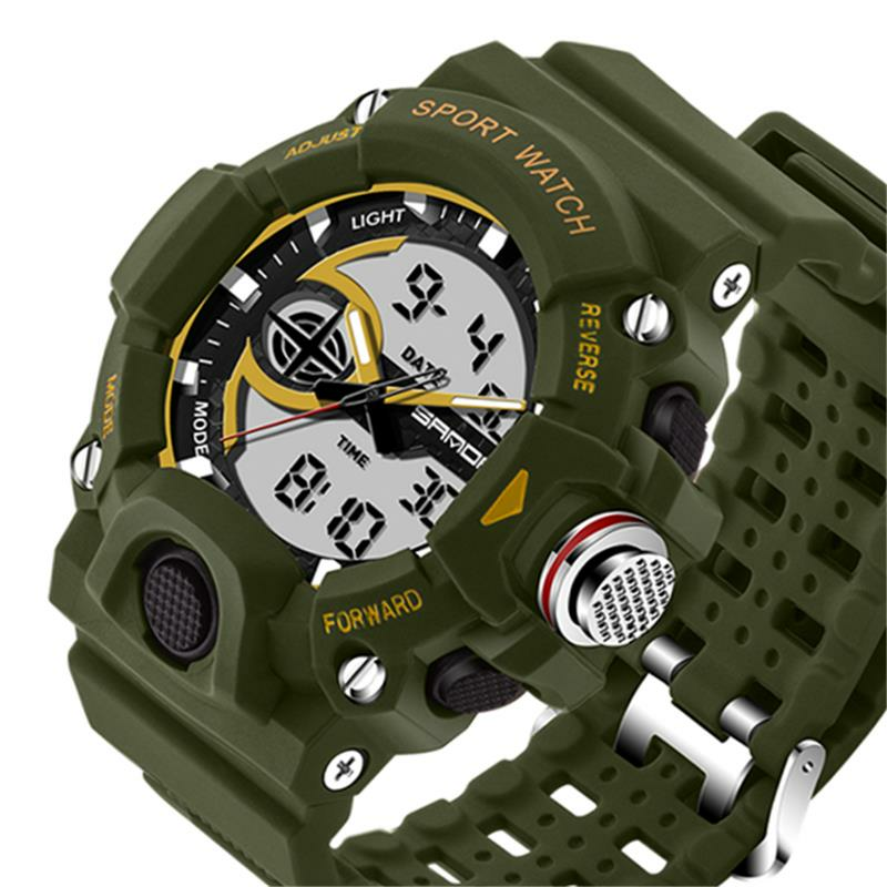 Dual Display Multi-function Sport Stopwatch Outdoor Fashion Men Digital Watch