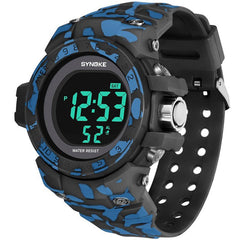 Men Watch Waterproof Week Display Alarm EL Light Camouflage Digital Watch