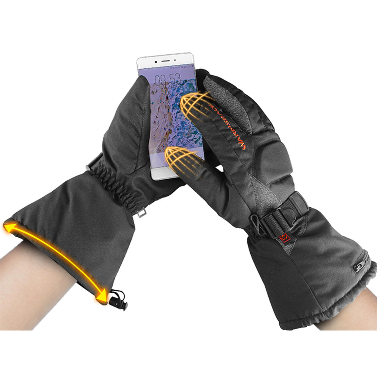 Heated Motorcycle Gloves, 3-Temp Settings for Outdoor Climbing