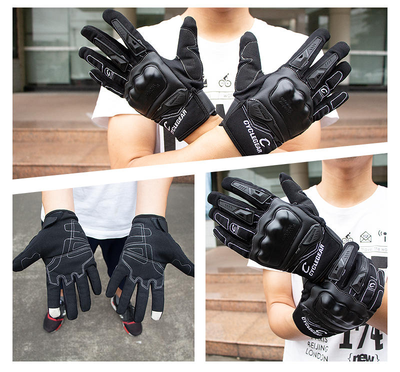 Tactical Touchscreen Full Finger Motorcycle Gloves with Hard Knuckle Protection