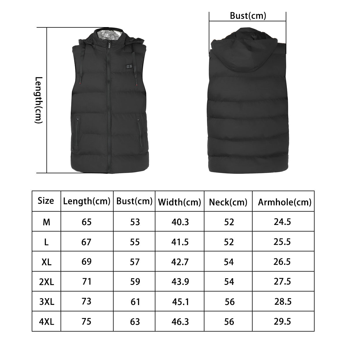 USB Heated Vest with 11 Zones for Men & Women - Warm Winter Electric Thermal Jacket