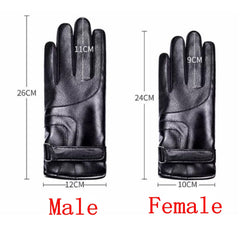 Waterproof Warm Leather Motorcycle Touchscreen Gloves for Men & Women