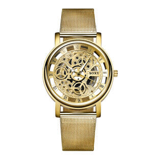 Men Watch Business Fashion Alloy Hollow Quartz Watch