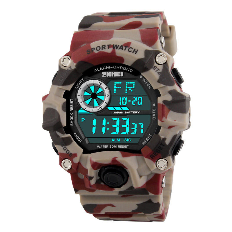 Digital Watch Fashion Multi-funcional Sports Chronograph 50M Waterproof Men Wrist Watch