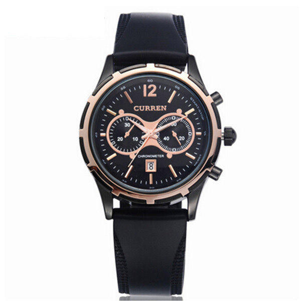 Casual Men Rubber Band Analog Quartz Wrist Watch