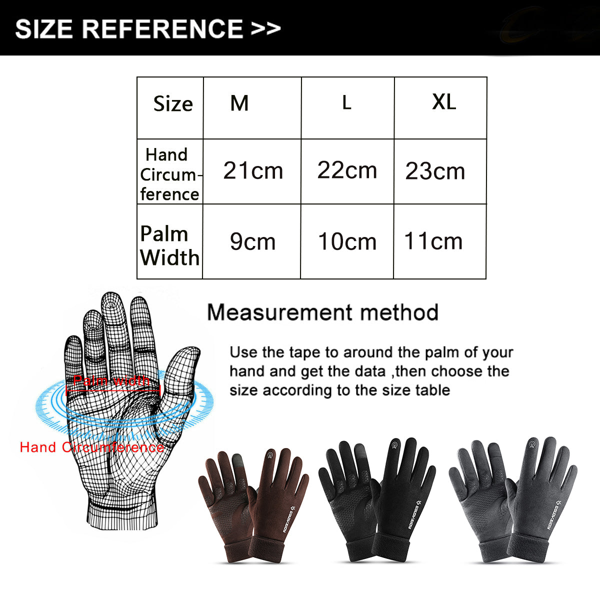 Men's Waterproof Thermal Ski Gloves - Touchscreen, Windproof, Reflective, Outdoor Snowboarding