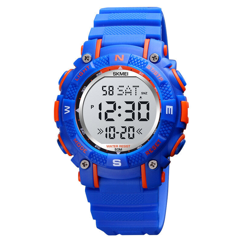 Sport Children Watch Date Week Display Countdown Stopwatch 5ATM Waterproof LED Light Kids Digital Watch