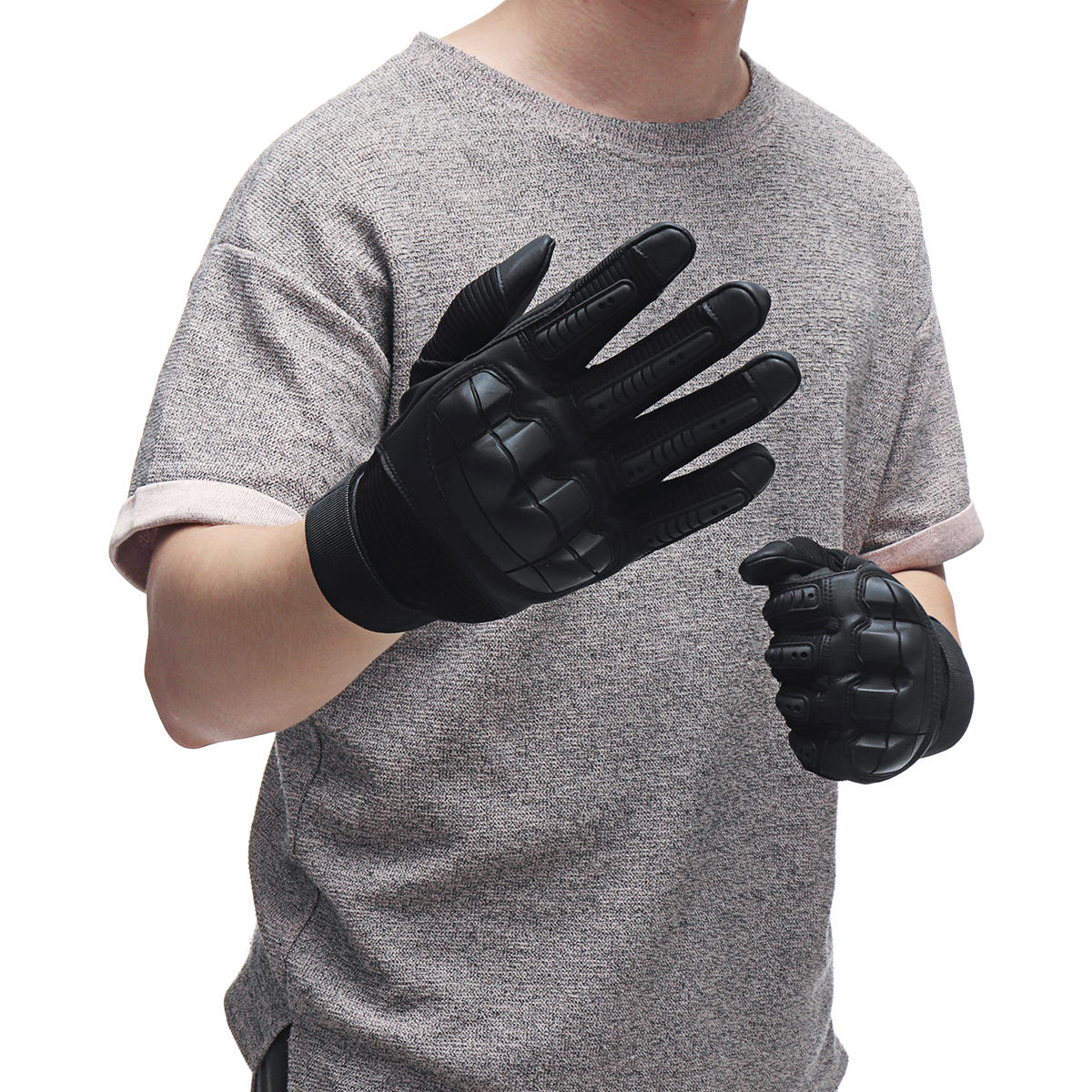 Touchscreen Tactical Motorcycle Gloves - Full Finger Military Style for Driving