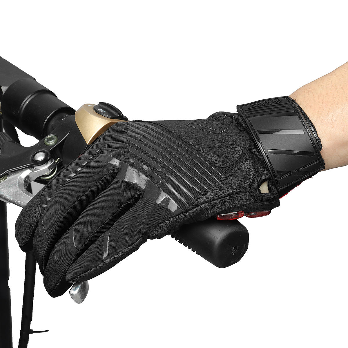 Waterproof Winter Motorcycle Gloves, Touchscreen, Gel Pad, PU Leather, Full Finger Warmth