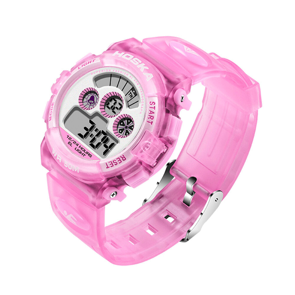 Fresh Pink Blue Color Waterproof Fashion Style Kids Watch Couple Digital Watch