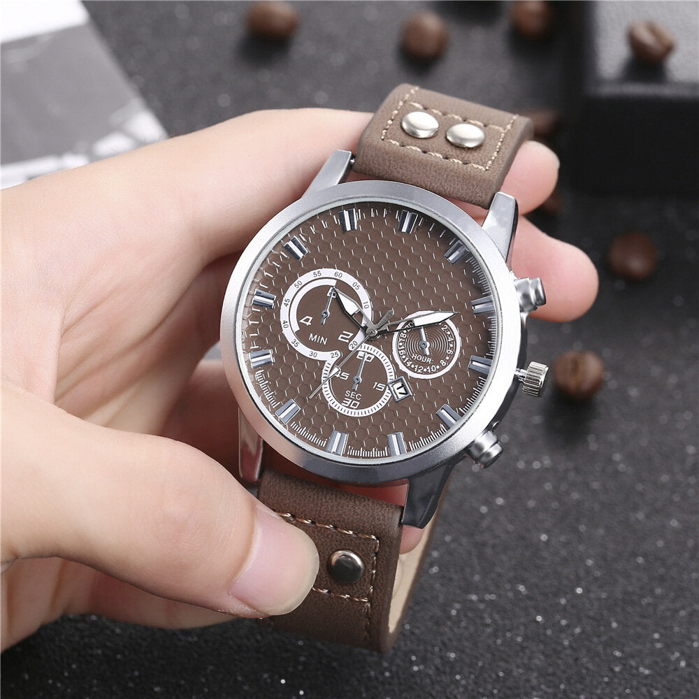 Elegent Alloy Sports Business Casual Belt Men Watch Quartz Watch