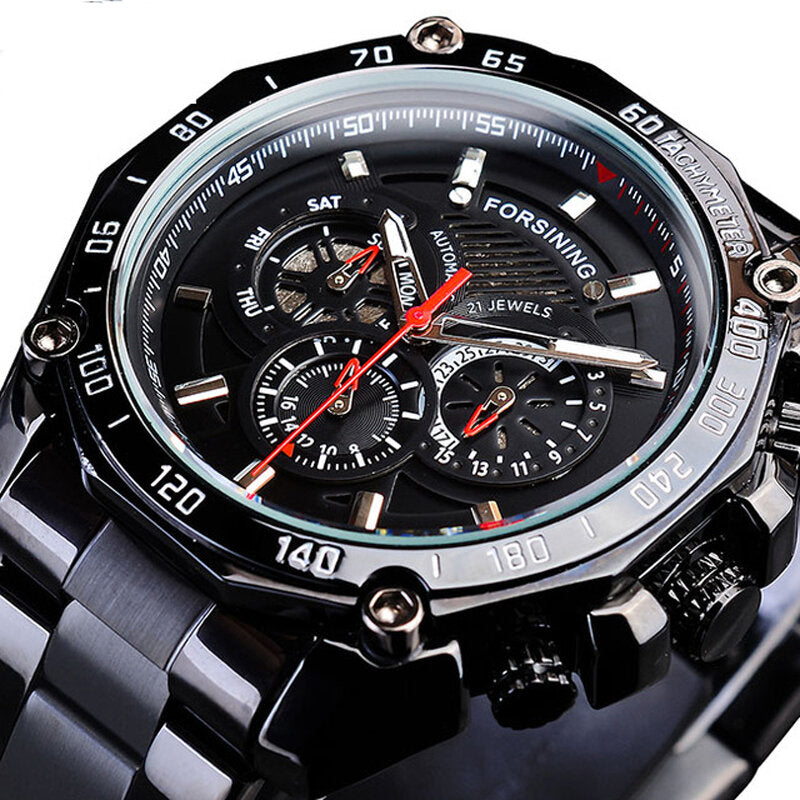 Fashion Men Watch Luminous Date Week Display Waterproof Mechanical Watch