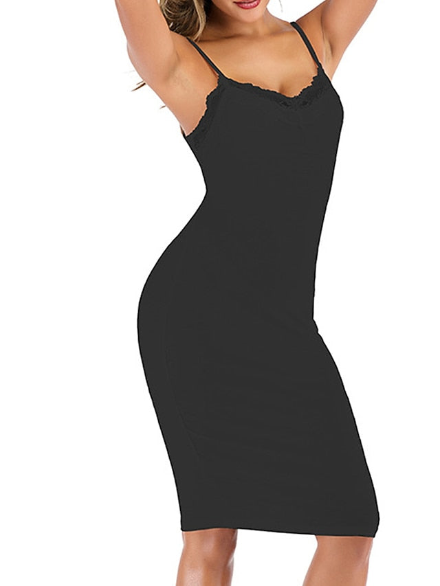 Casual Backless Solid Color Strap Midi Dress for Home Lounge