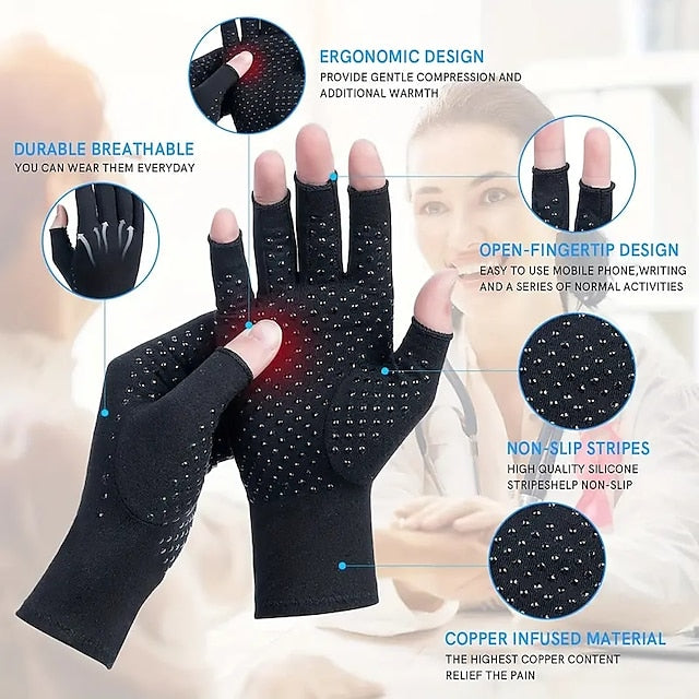 Arthritis Pressure Gloves with Anti-Slip for Carpal Tunnel Rheumatoid Pain Relief Men & Women