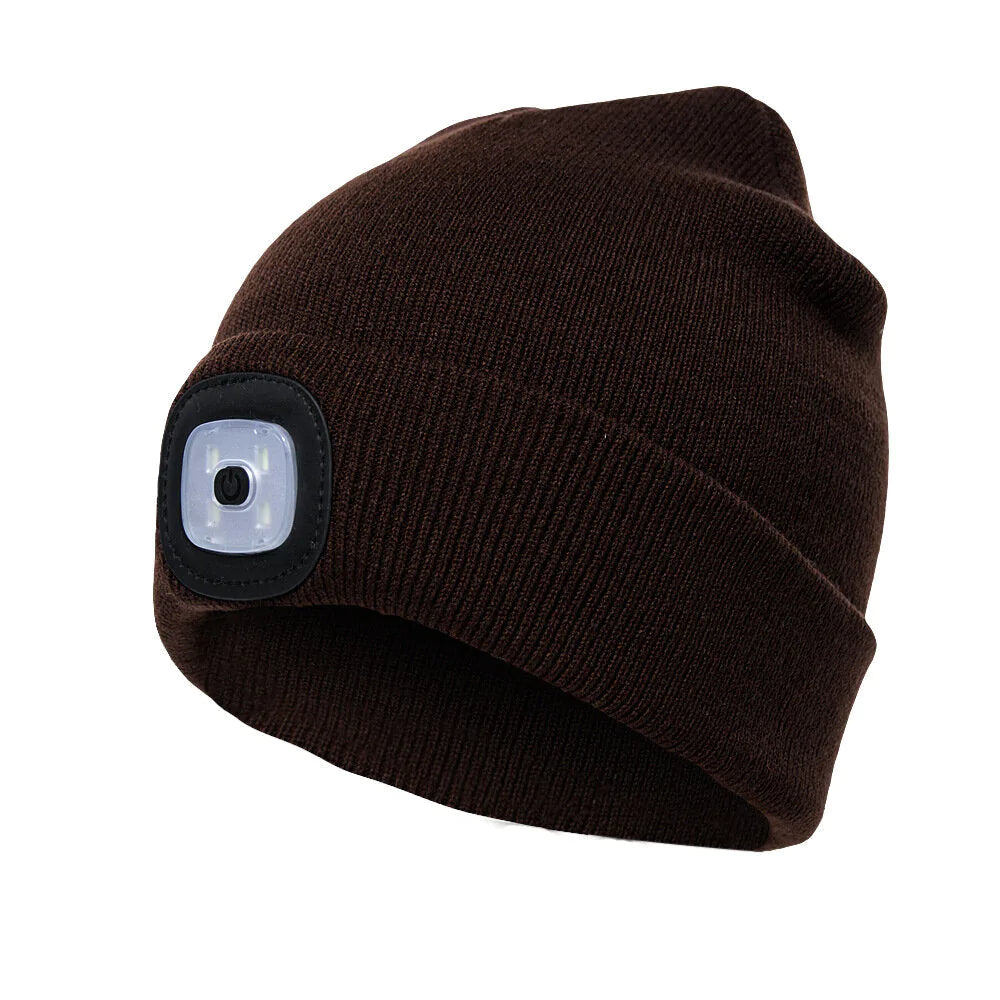 LED Beanie Hat for Night Jogging and Walking