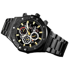 Men Automatic Watch Luminous Date Week Display 3ATM Waterproof Mechanical Watch