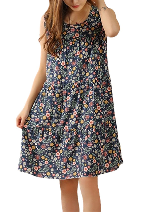Women's Pajamas Nightgown Flower Fashion Simple Comfort Home Daily Bed Cotton Breathable Gift