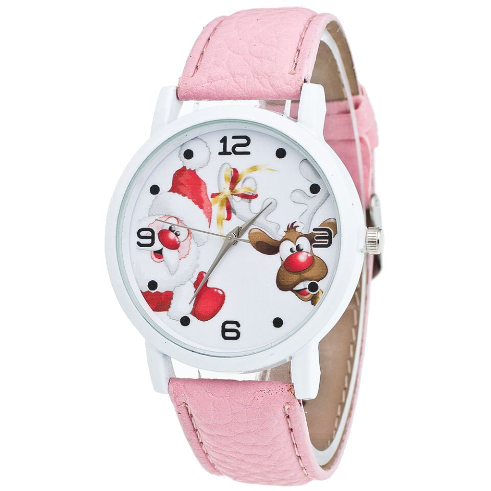 Cartoon Santa and Elk Pattern Fashion Cute Kid Watch Children Quartz Watch