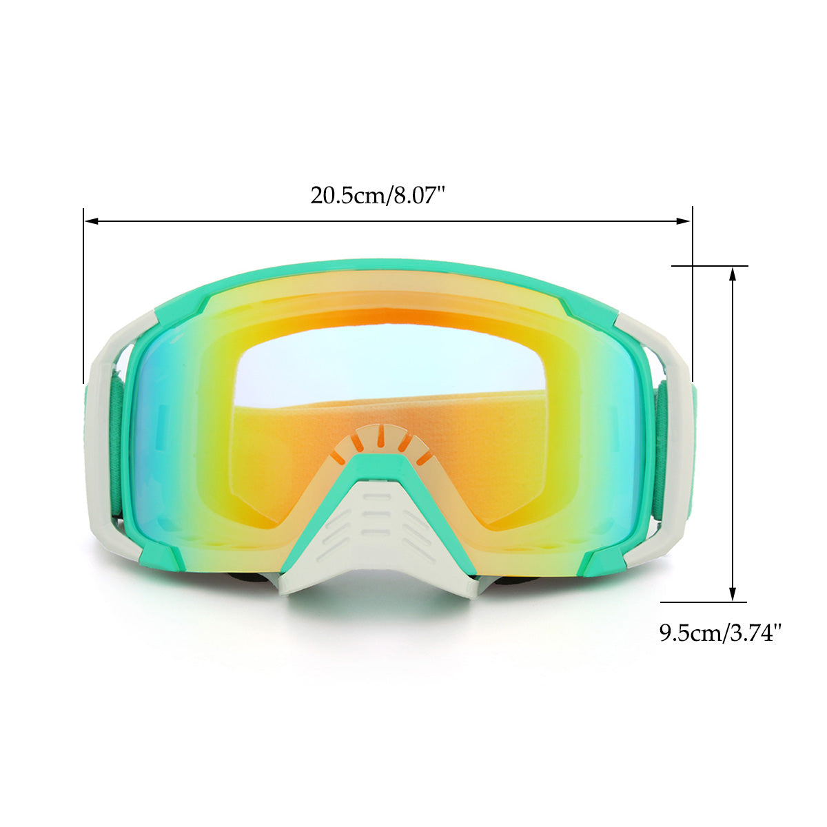 Motorcycle Anti Fog Dumb Goggles Snowmobike SKI Lens Spherical green Frame