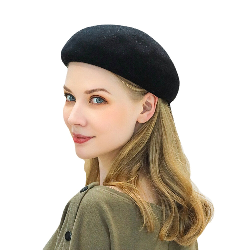 British Style Pure Wool Chain Beret Cap