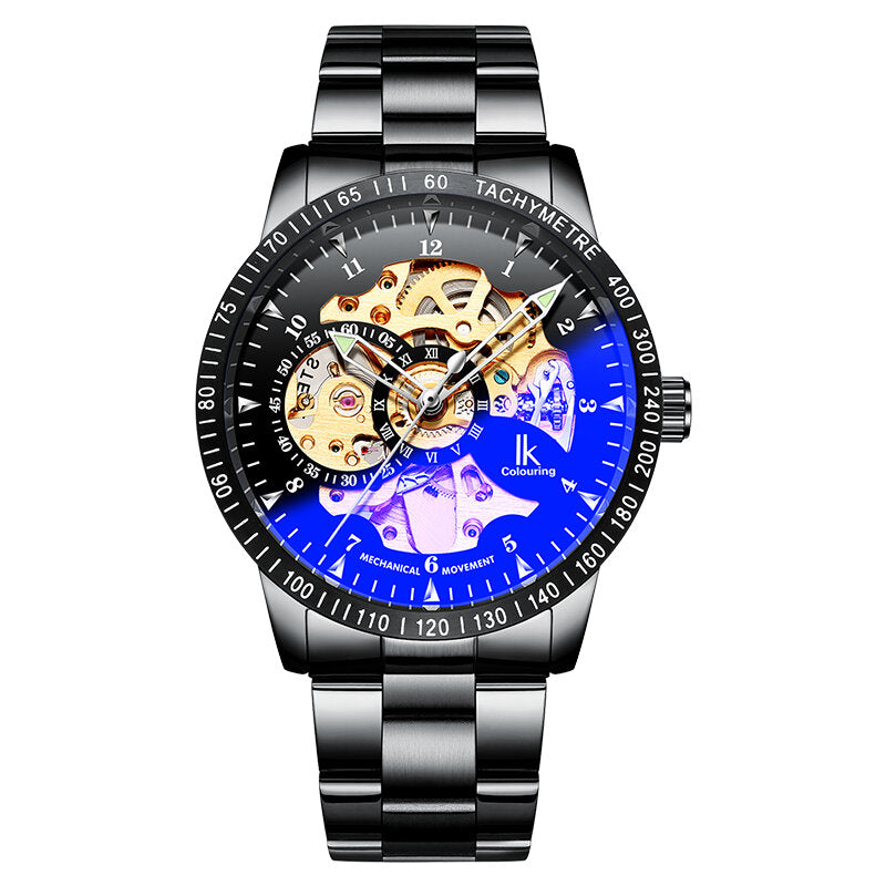 Skeleton Dial Automatic Mechanical Watches Business Style Men Watch