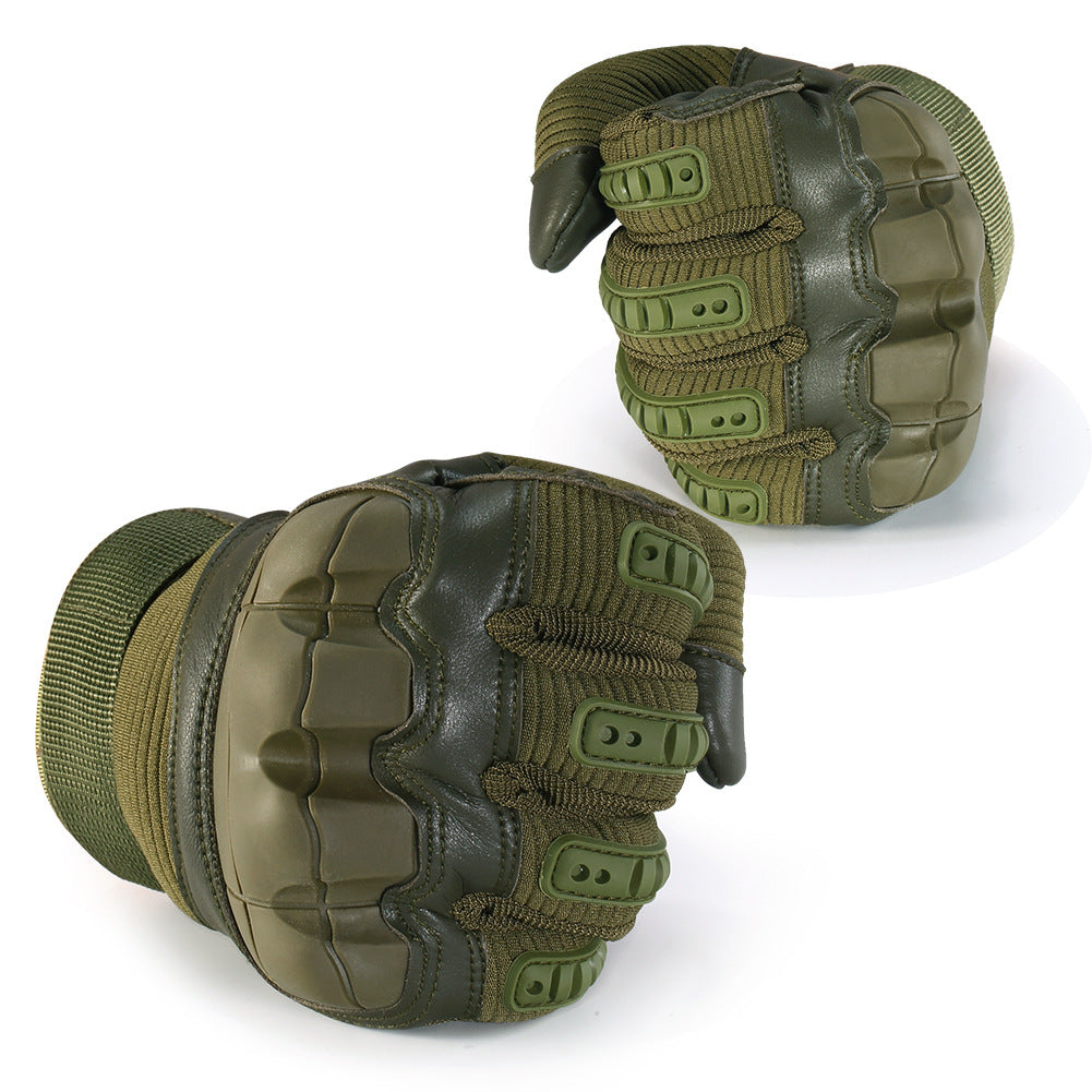 Tactical Touch Screen Full Finger Gloves with Hard Knuckle for Airsoft & Outdoor Use - 3 Colors