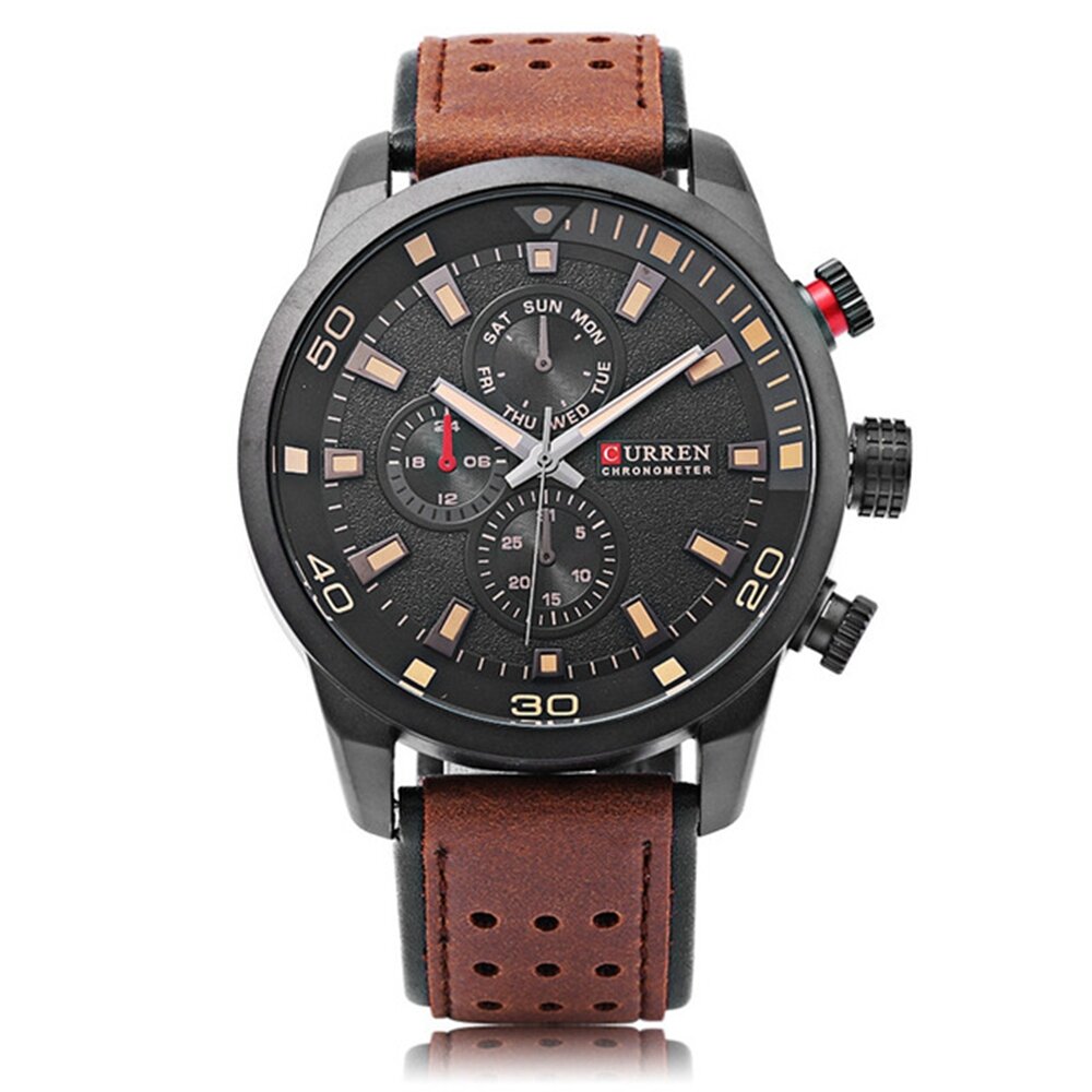 Luxury Leather Watch Band Fashion Casual Men Quartz Wrist Watch