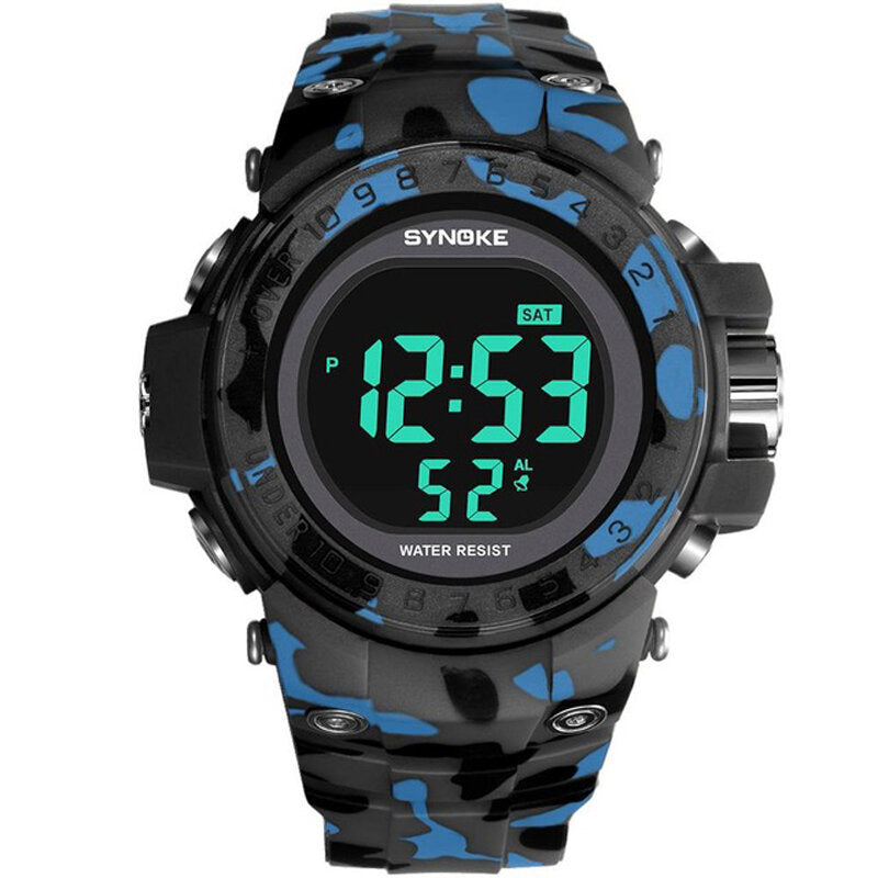 Men Watch Waterproof Week Display Alarm EL Light Camouflage Digital Watch