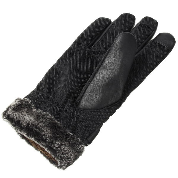 Black PU Gloves for Riding, Racing, Skiing, Fishing, Motorcycle & Mountain Biking - Thick & Durable