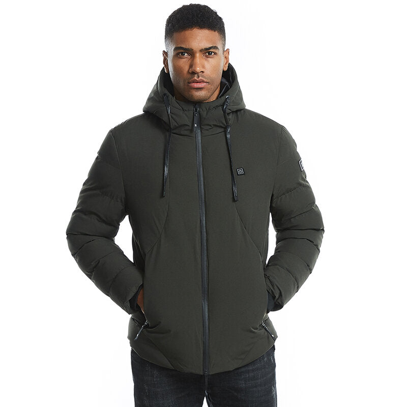 USB Heated Jacket for Warmth: Intelligent Heating, Hooded, Ideal for Work, Motorcycle, Skiing, Riding