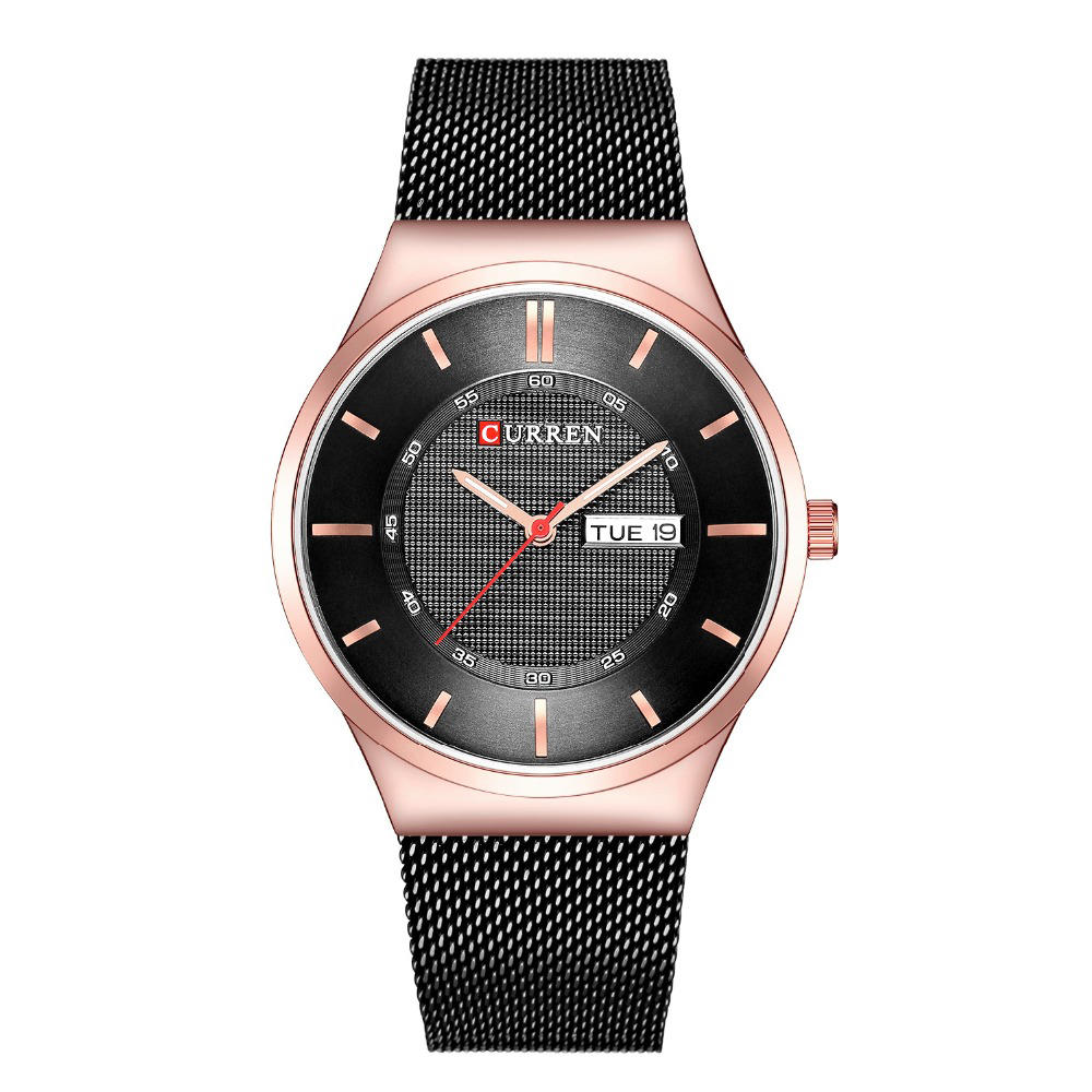 Ultra Thin Casual Style Quartz Watch Date Week Display Waterproof Men Watch