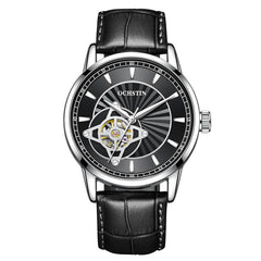 Business Style Genuine Leather Band Men Wrist Watch Ultra Thin Automatic Mechanical Watch