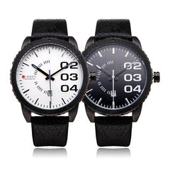 Stylish Life Waterproof PU Leather Band Men Quartz Sport Wrist Watch