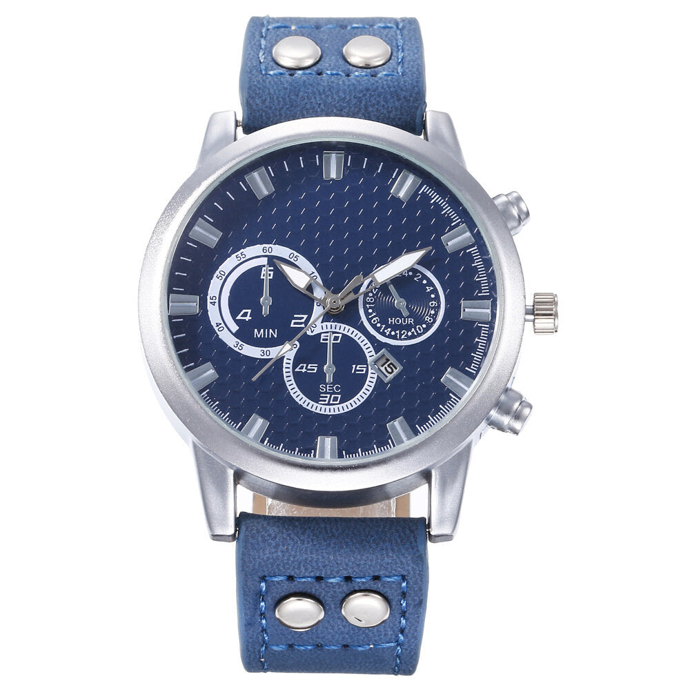 Elegent Alloy Sports Business Casual Belt Men Watch Quartz Watch